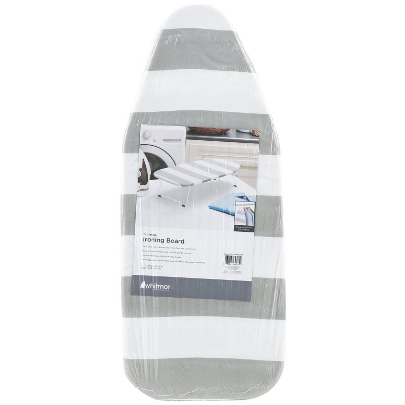 Whitmor 6152-5290-STR Ironing Board, 29 in L x 5-1/2 in W Board, Steel Board, Blue Board, Tabletop Board