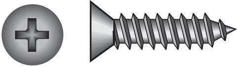 HILLMAN No. 6 X 0.5 in. L Phillips Flat Head Sheet Metal Screws 100 pk