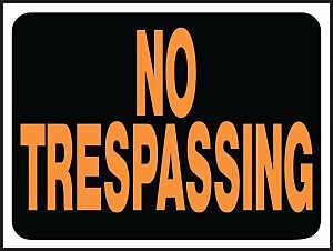 Hy-Ko Hy-Glo Series 3014 Identification Sign, 8-1/2 x 12 in Dimensions, Rectangular, NO TRESPASSING, Black Background, Pack of 10