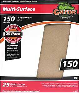 Gator 3262 Sanding Sheet, 11 in L, 9 in W, Aluminum Oxide Abrasive, 150 Grit, Fine