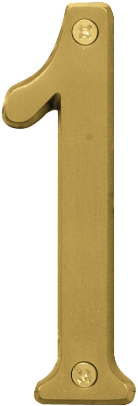 Hy-Ko Prestige Series BR-43BB/1 House Number, 2.938 in W x 6.875 in H Dimensions, Character: 1, 4 in H Character, Pack of 3