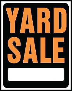 Hy-Ko Hy-Glo Series SP-111 Medium Size Identification Sign, YARD SALE, Fluorescent Orange Legend, Black Background, Pack of 5