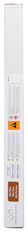 Simple Spaces FWMB-9 Blind, 64 in L, 27 in W, Faux Wood, White, Pack of 2