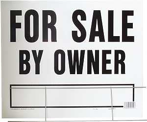 Hy-Ko LFS-1 Lawn Sign, For Sale By Owner, Black Legend, White Background, Plastic, 19 in H x 24 in W Dimensions, Pack of 5