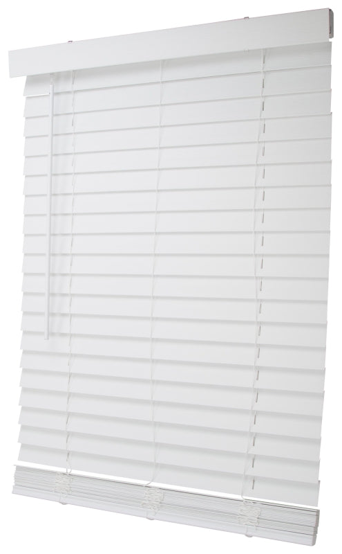 Simple Spaces FWMB-10 Blind, 64 in L, 29 in W, Faux Wood, White, Pack of 2