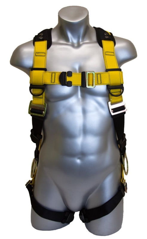Guardian Fall Protection 37110 Full Body Harness, XL/2XL, 130 to 420 lb, Polyester Webbing, Pass-Through Chest Buckle
