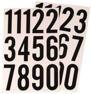 Hy-Ko MM-4N Packaged Number Set, 7.72 in W x 11.66 in H Dimensions, 3 in H Character, Black Character, White Background