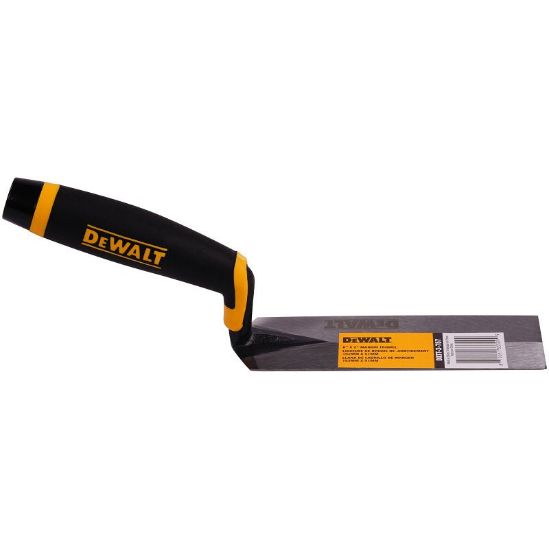 DEWALT DXTT-3-757 Margin Trowel, 6 in L Blade, 2 in W Blade, Carbon Steel Blade, Soft Grip Handle, Plastic Handle