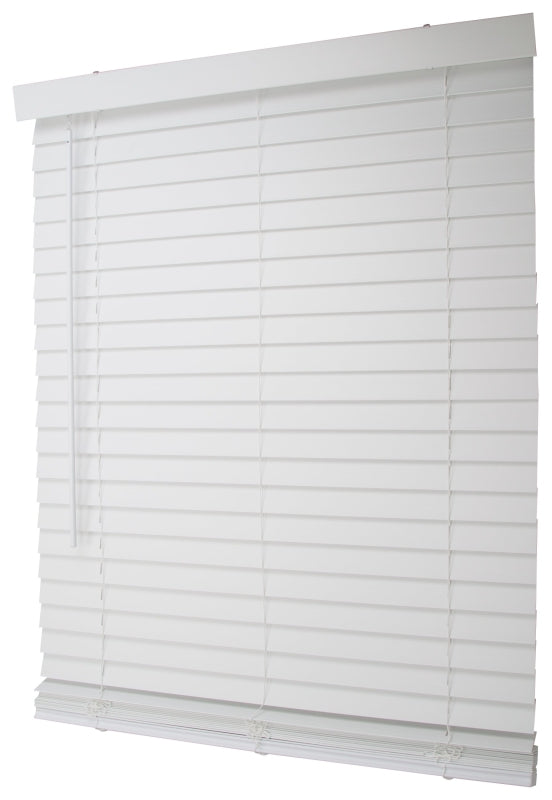Simple Spaces FWMB-14 Blind, 64 in L, 34 in W, Faux Wood, White, Pack of 2