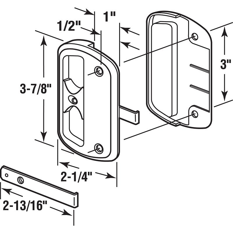 Prime-Line A 186 Door Latch and Pull, Plastic/Steel