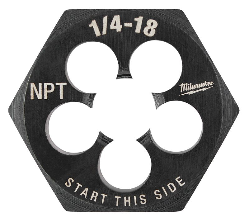 Milwaukee 49-57-5391 Threading Die, 1/4-18 Thread, NPT Thread, Right Hand Thread, HCS