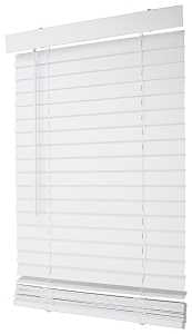 Simple Spaces FWMB-25 Blind, 72 in L, 23 in W, Faux Wood, White, Pack of 2