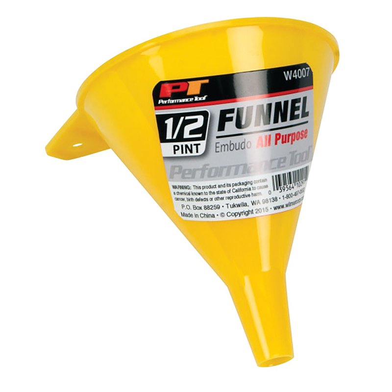 Performance Tool W4007 All Purpose Funnel, 1/2 pt Capacity