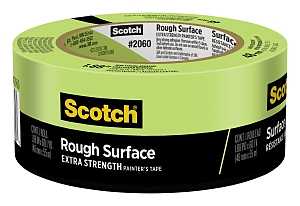 Scotch 2060-2 Masking Tape, 60 yd L, 2 in W, Crepe Paper Backing, Green