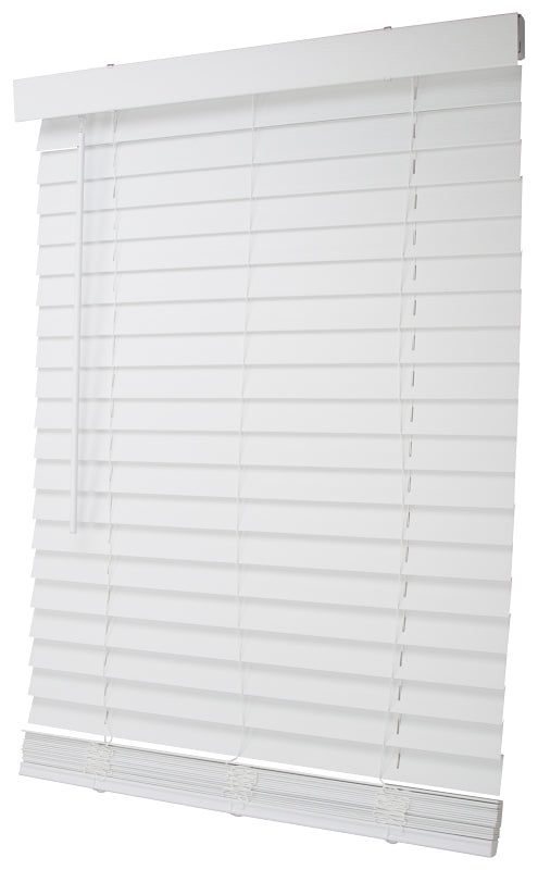 Simple Spaces FWMB-28 Blind, 72 in L, 31 in W, Faux Wood, White, Pack of 2
