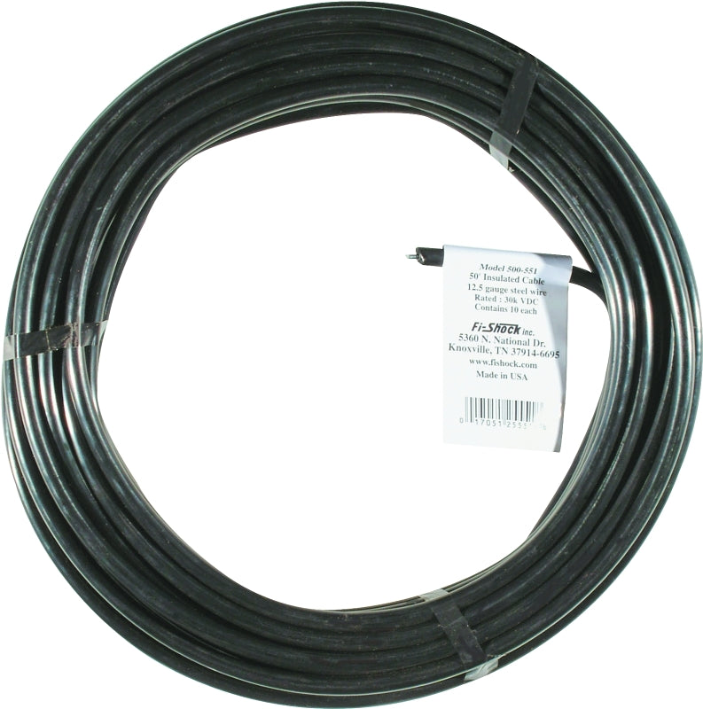 Zareba UGC50/500-551 Underground Cable, 12.5 AWG Cable, Black, 50 ft L