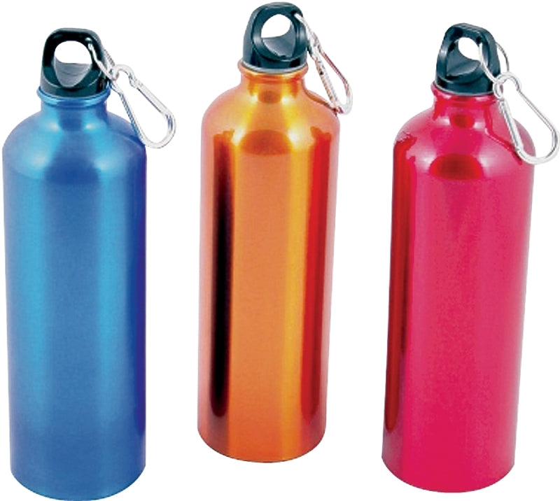 Chef Craft 21657 Water Bottle, 25 oz, Aluminum, Assorted, Looped Lid