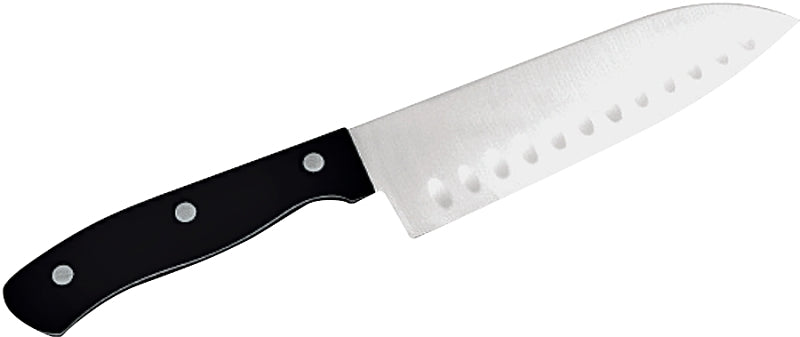 Chef Craft Select Series 21671 Santoku Knife, 6-1/2 in L Blade, Stainless Steel Blade, POM Handle, Black Handle