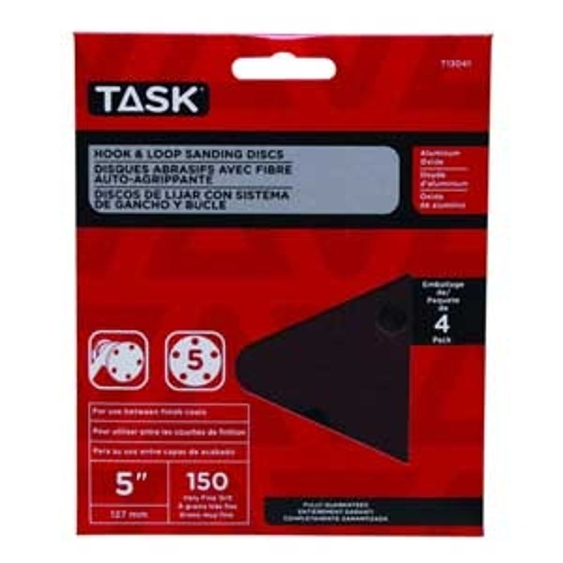 TASK T13047 Sanding Disc, 5 in Dia, 80 Grit, Aluminum Oxide Abrasive, 8-Hole