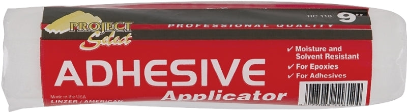 Linzer RC118 Adhesive Paint Roller Cover, 1/4 in Thick Nap, 9 in L, Nylon Cover