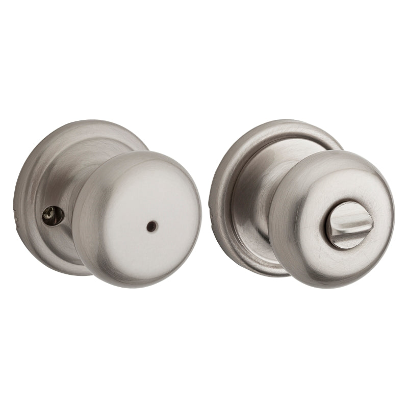 Kwikset Signature Series 730H156ALRCSBX Privacy Door Knob, Knob Handle, Satin Nickel, ADA Compliant, Reversible Hand
