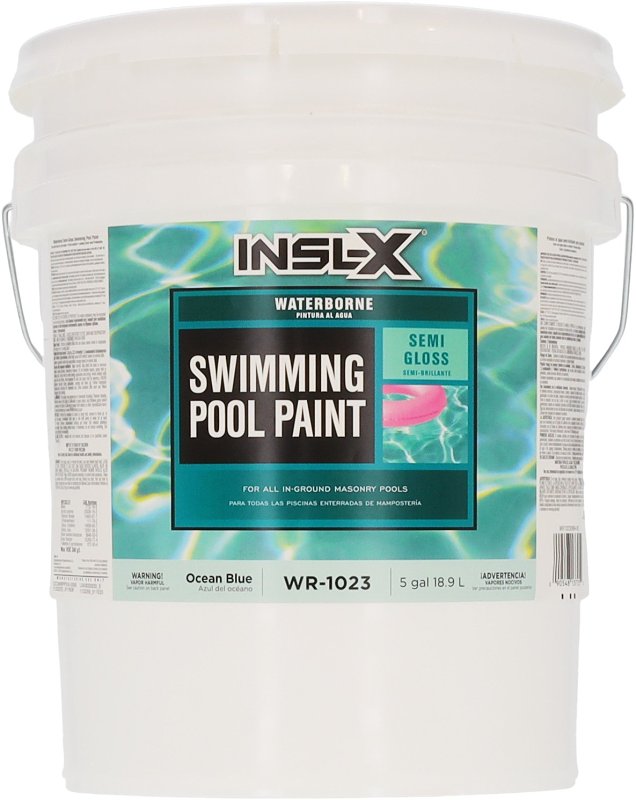 Insl-X WR102309905 Swimming Pool Paint, Acrylic, Semi-Gloss, Ocean Blue, 5 gal Can