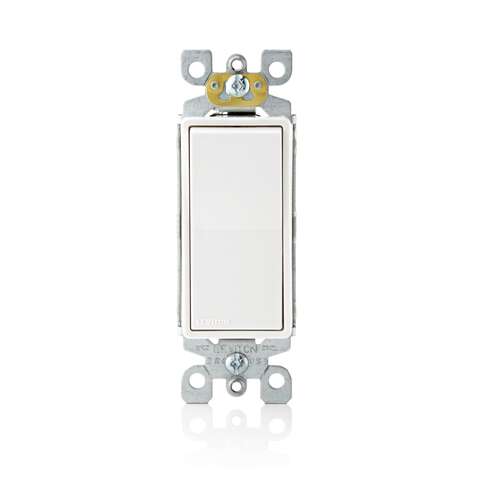 Leviton 15 amps Single Pole Antimicrobial Treated Rocker AC Quiet Switch White 5 pk
