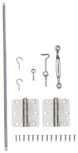ProSource 41099-U-PS Screen Door Hinge Set, Steel, Sliver, Zinc-Plated, 22 -Piece, For: Wood Screen Doors