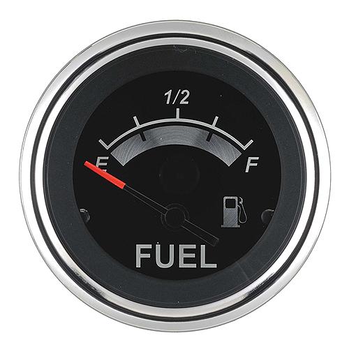 Sierra 67021P Black Sterling Series 2″ Stainless Steel Fuel Gauge & Requires ″F″ Sender Code