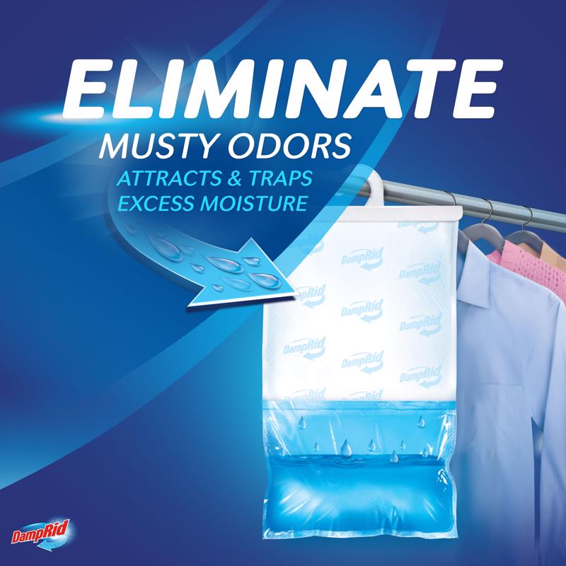 DampRid Hanging Moisture Absorber No Scent 15.4 oz 3 pk, Pack of 4