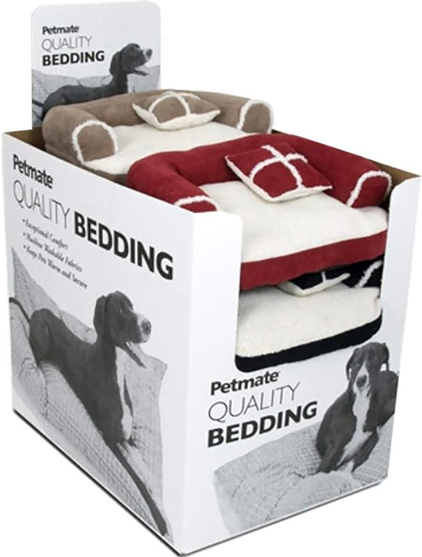 Aspenpet 28377 Sofa Bed with Pillow, 20 in L, 16 in W, Polyester Fiber Fill, Assorted, Pack of 11