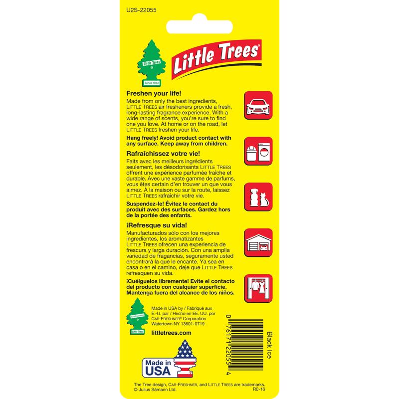 Little Trees Black Ice Scent Air Freshener Solid 2 pk, Pack of 12