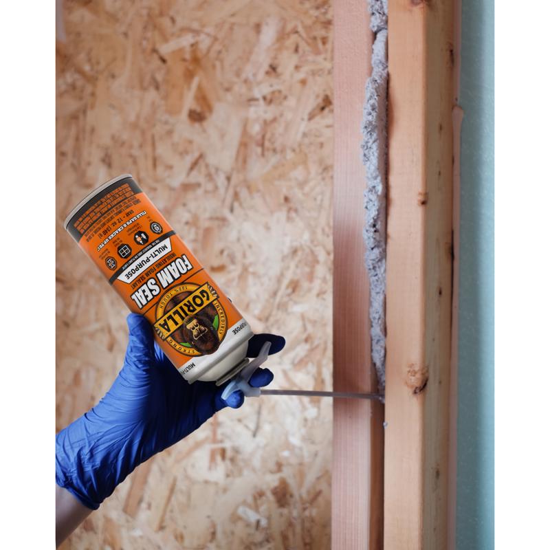 Gorilla Gray Foam Multipurpose Insulating Sealant 12 oz, Pack of 12