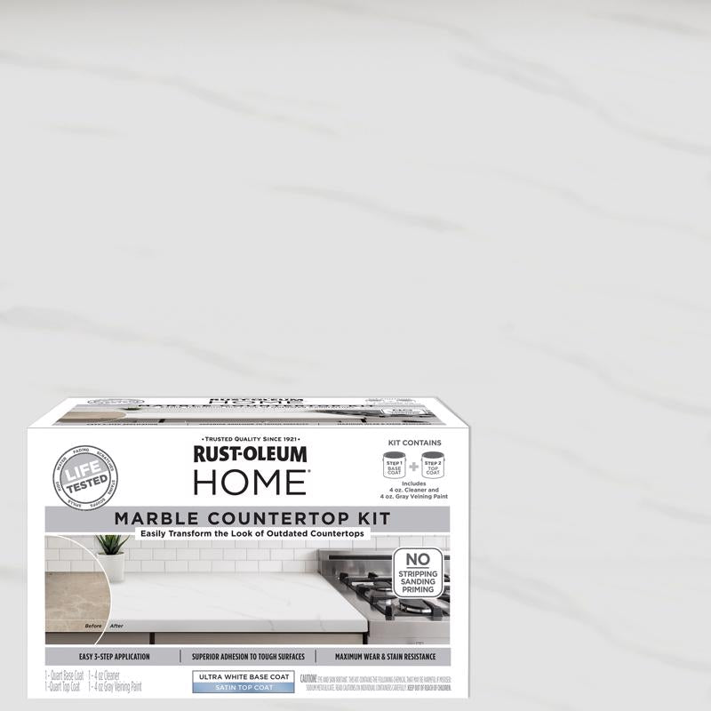 Rust-Oleum HOME Satin Ultra White Base Acrylic Countertop Paint Kit 1 qt, Pack of 2
