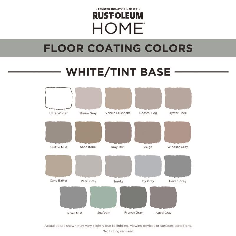 Rust-Oleum HOME Anti-Slip Textured White Tint Base Floor Coating Kit 1 qt, Pack of 2