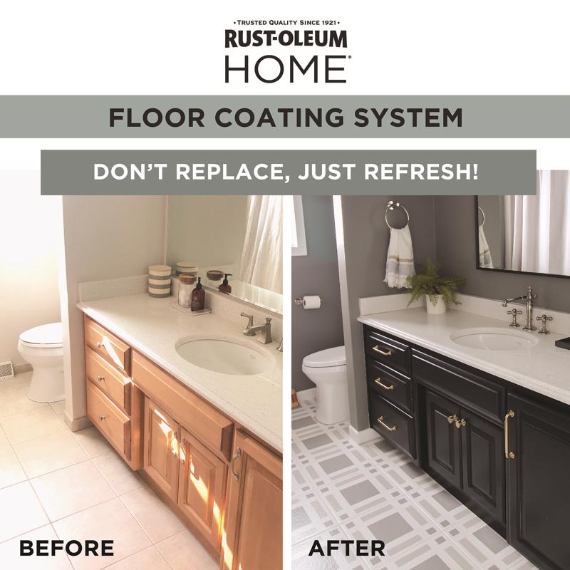 Rust-Oleum HOME Anti-Slip Textured White Tint Base Floor Coating Kit 1 qt, Pack of 2