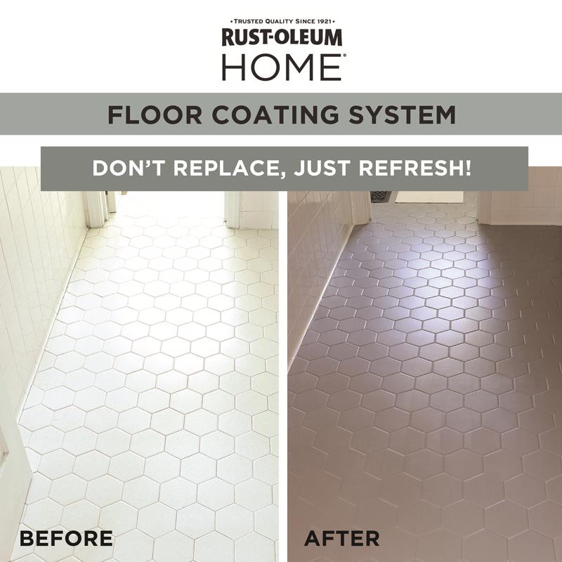 Rust-Oleum HOME Anti-Slip Textured White Tint Base Floor Coating Kit 1 qt, Pack of 2