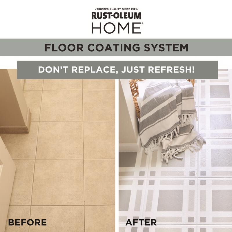 Rust-Oleum HOME Anti-Slip Textured White Tint Base Floor Coating Kit 1 qt, Pack of 2