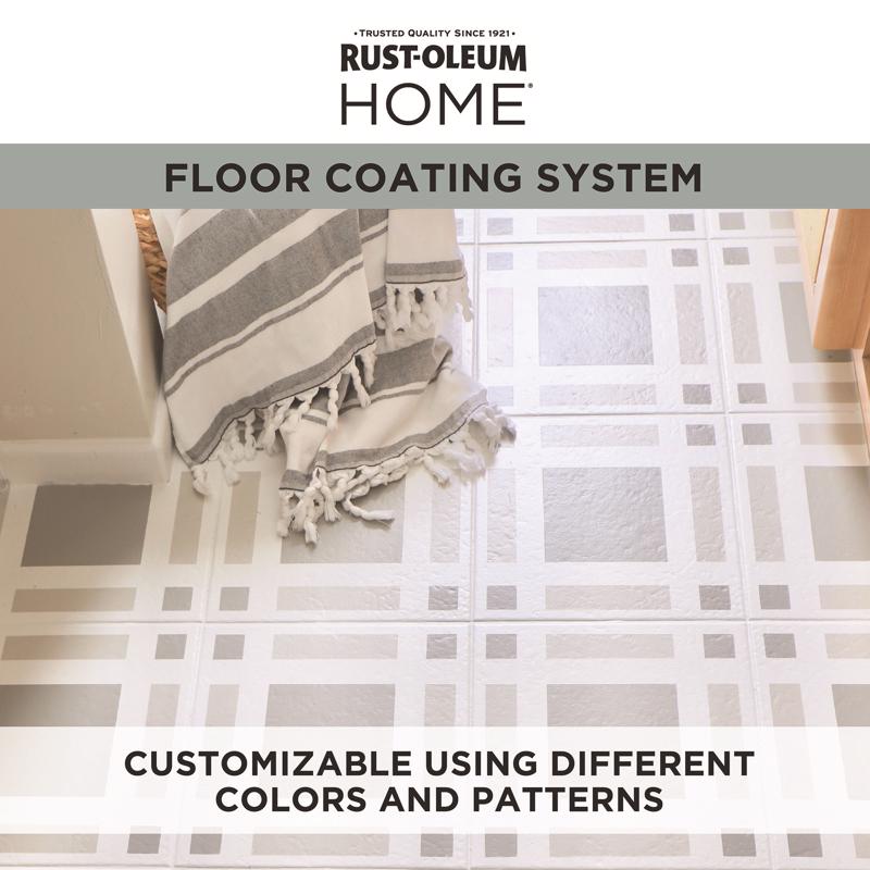 Rust-Oleum HOME Anti-Slip Textured White Tint Base Floor Coating Kit 1 qt, Pack of 2