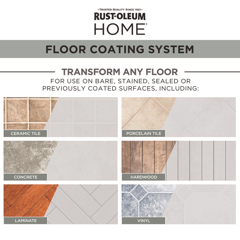 Rust-Oleum HOME Anti-Slip Textured White Tint Base Floor Coating Kit 1 qt, Pack of 2
