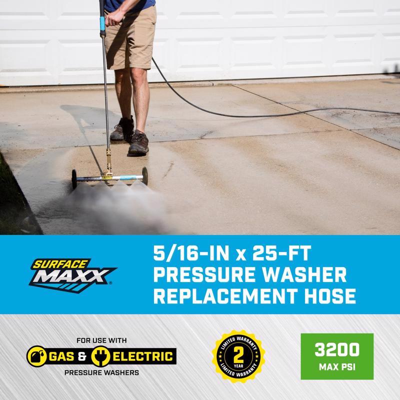 SurfaceMaxx 5/16 in. D X 25 ft. L M22 Replacement Pressure Washer Hose 3200 psi