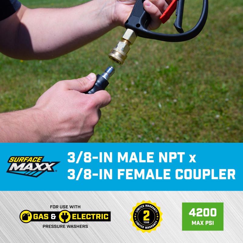 SurfaceMaxx 3/8-in Male NPT x 3/8-in Female Quick Connect Coupler 4200 psi