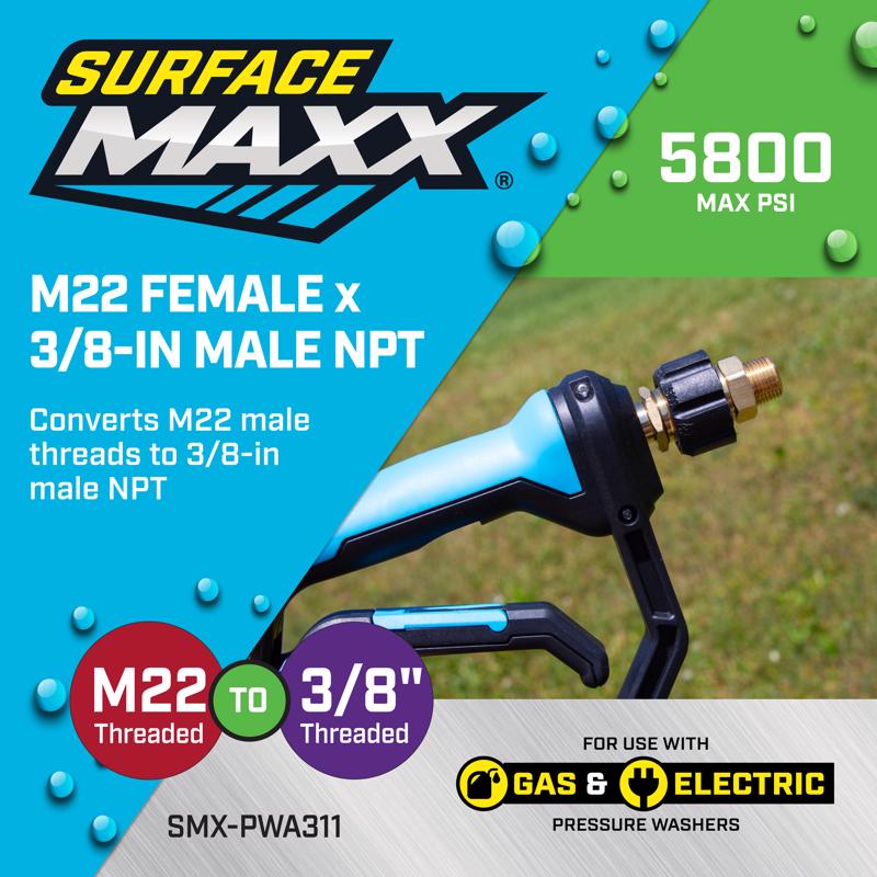 SurfaceMaxx M22 Female x 3/8-in Male NPT Screw Nipple 5800 psi