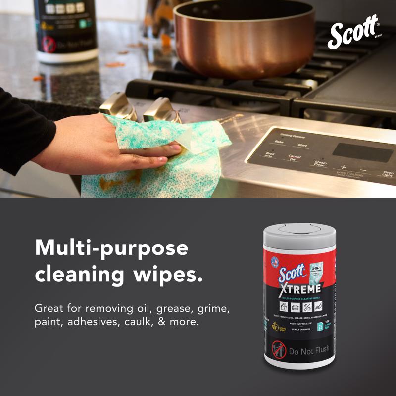 Scott Xtreme Cleaning Wipes 7 in. W X 9 in. L 75 wipes 1 pk