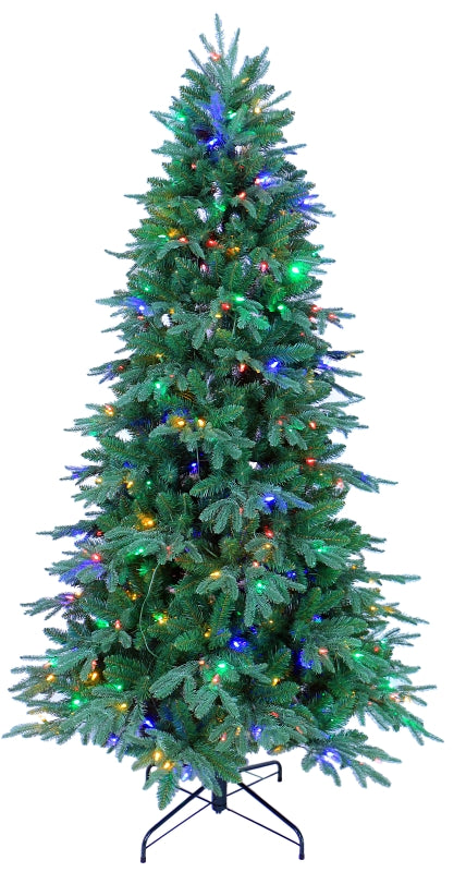 Hometown Holidays 68970 Pre-Lit Tree, 7 ft H, Frasier Fir Family, LE 2 Fusible, Mini Light Bulb, Clear Light