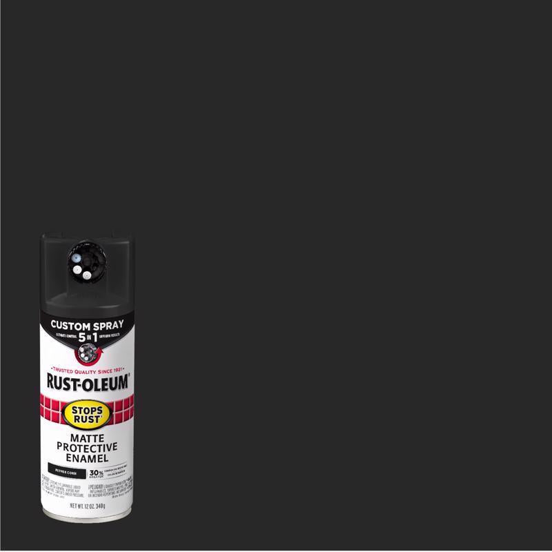 Rust-Oleum Stops Rust Matte Peppercorn Protective Enamel Spray Paint 12 oz, Pack of 6
