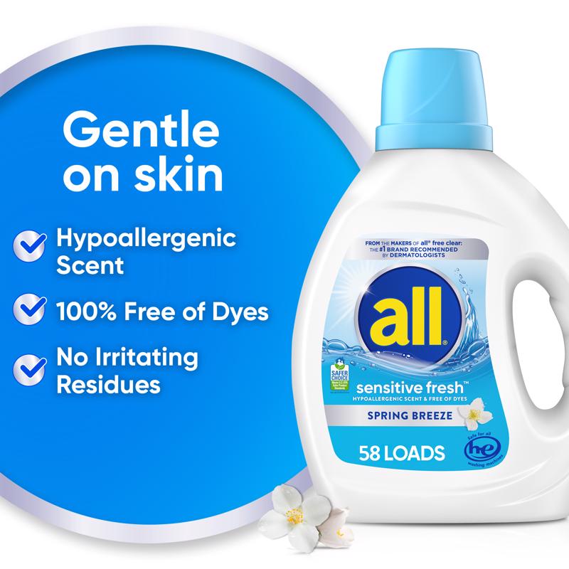All Sensitive Fresh Spring Breeze Scent Laundry Detergent Liquid 73 fl. oz. 1 pk