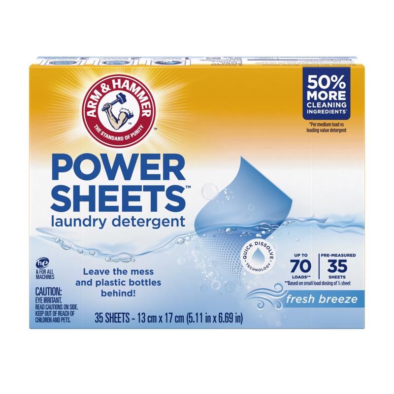 Arm & Hammer Refreshing Breeze Scent Detergent Sheets 35 pk, Pack of 6