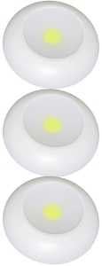 Fulcrum 30041-308 Puck Light, AA Battery, 12-Lamp, LED Lamp, 200 Lumens, 3/PK