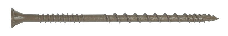 Simpson Strong-Tie Deck-Drive DSVT DSVT3R1LB Deck Screw, #10 Thread, 3 in L, Variable Thread, Ribbed Flat Head, Tan